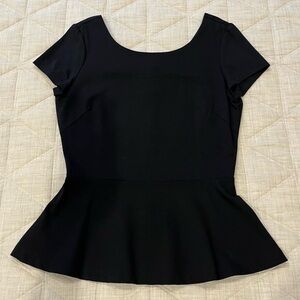 Banana Republic 0P Black Peplum Top